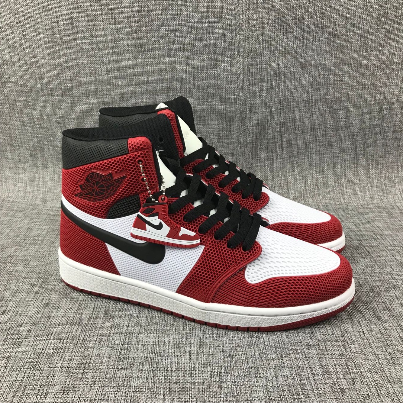 New Air Jordan 1 Drop Plastic Red Black White Shoes